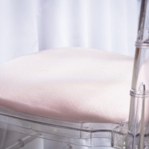 blush pink seat pad cover hire