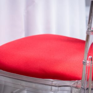 red seat pad cover hire