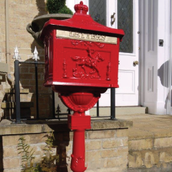 small red postbox for hire